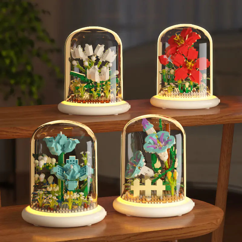Set de flores estilo lego para armar en casa - FlowerCraft Deluxe